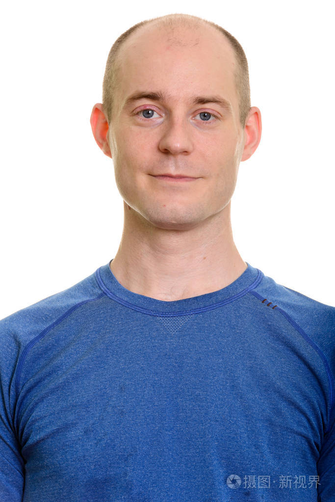秃头的白种男人的脸