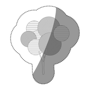 轮廓邮票程式化的树图标