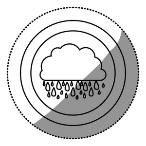 轮廓云下雨图标