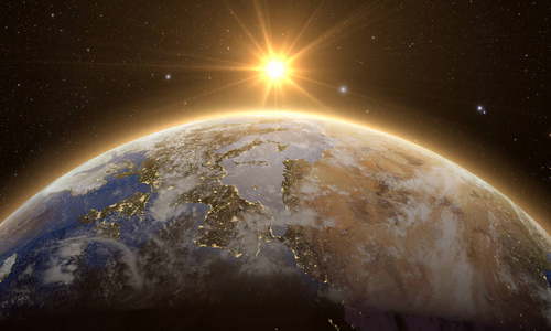 橙色的地球图片