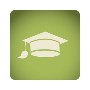 绿色象征毕业帽子图标