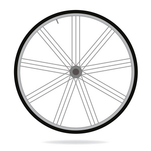 自行车轮在白色背景上的矢量图