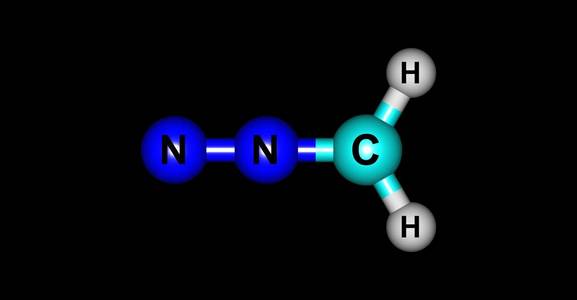 重氮甲烷分子结构上黑色孤立照片