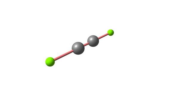三氯乙烯dichloroacetylene 分子结构上白色孤立照片