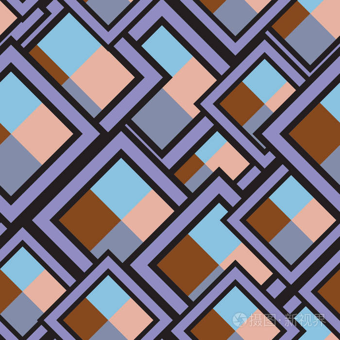 插画 几何形状的无缝模式.正方形,菱形.辗平.eps