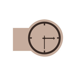 棕色的会徽不干胶标签时钟图标