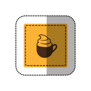 颜色标志杯咖啡与奶油的图标