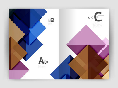 与颜色三角形的抽象背景，年度报告打印背景