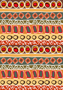 正宗非洲无缝模式用红色和棕色的颜色