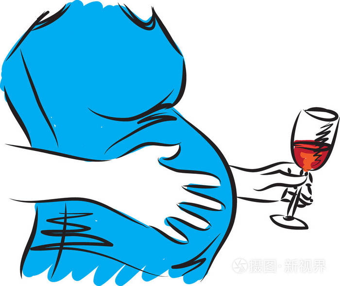 孕妇饮用葡萄酒图