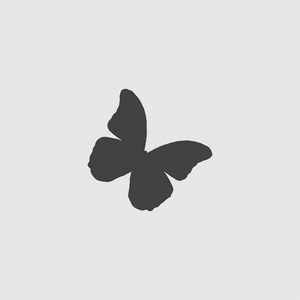 在平面设计中黑颜色的蝴蝶图标。矢量图 eps10