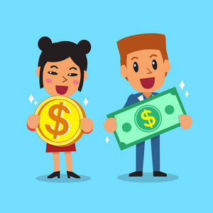 卡通的商人很多工作