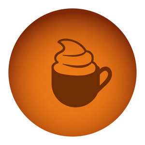 橙色象征杯咖啡与奶油的图标