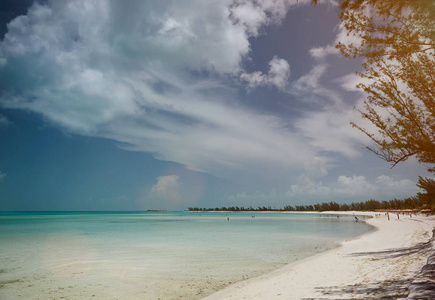 巴哈马岛上异国风情的沙滩