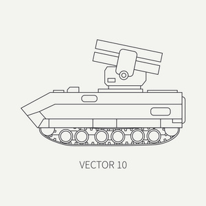 卡通的复古风格.导弹.拖拉机机组.拖车的汽车.简单.