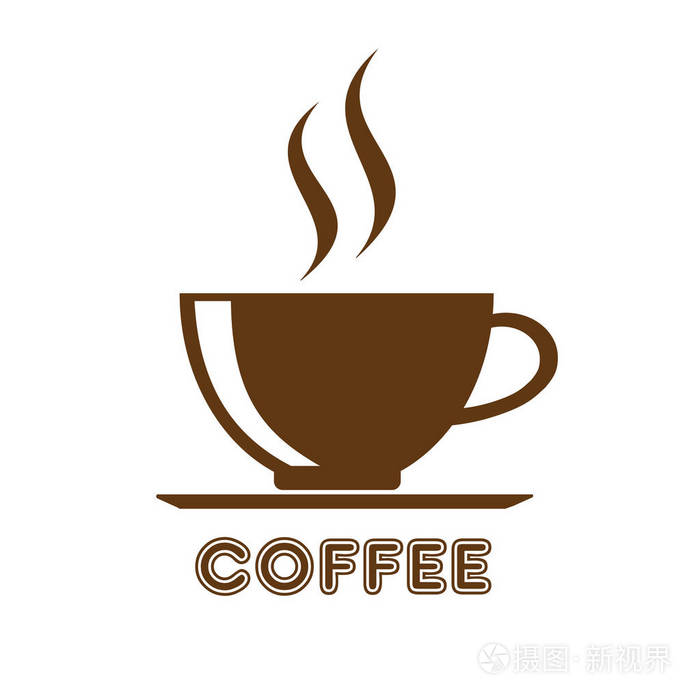 咖啡杯图标,矢量图