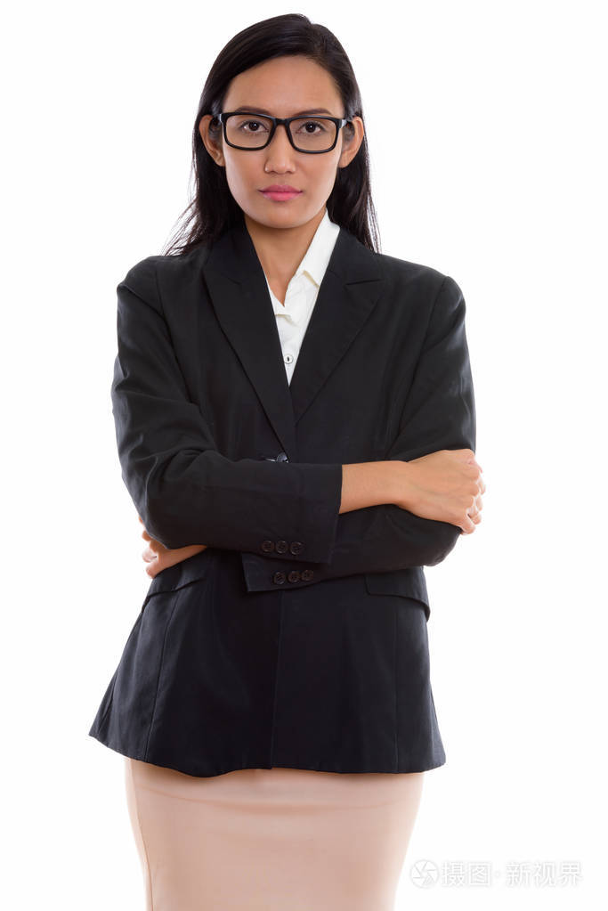 工作室拍摄的年轻美丽亚洲女商人