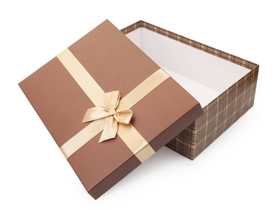 棕色盒子，礼品，蝴蝶带，隔离
