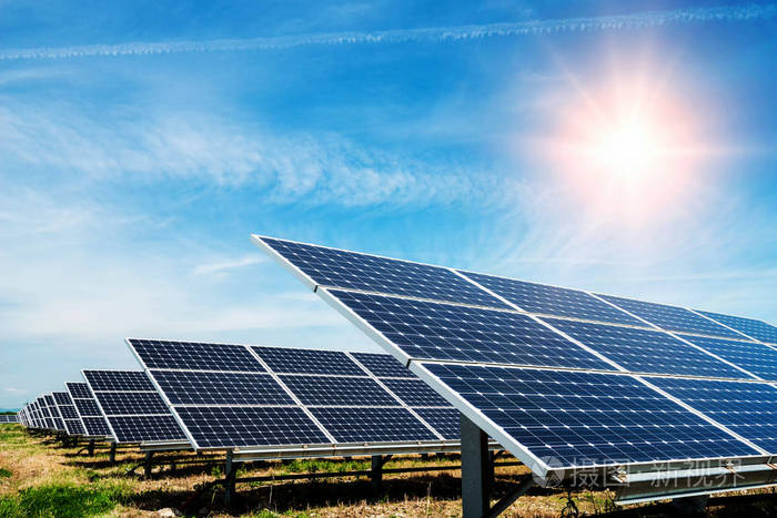 太阳能面板,光伏, 替代电力源-选择性焦点, 副本空间