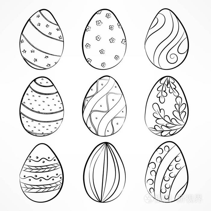 手绘复活节彩蛋插画