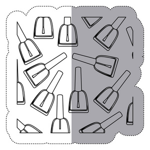 与指甲油图案贴纸单色剪影