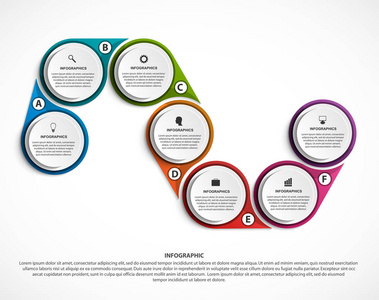 抽象的选项信息图表模板。图表为业务演示文稿或信息横幅