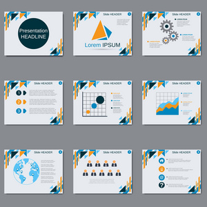 专业的商务演示文稿矢量设计模板