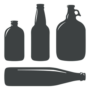 啤酒可以剪影图片