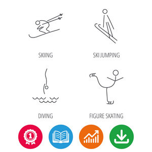 奥运会跳水夏季运动会图标集.