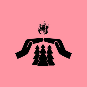 森林防火保护简单图标图片