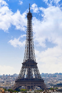 巴黎埃菲尔铁塔和天际线的空中法国