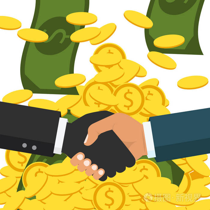 握手,商业伙伴关系.成功的交易,愉快的商业的象征