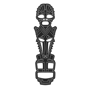 古代部落面具在黑色和白色的风格