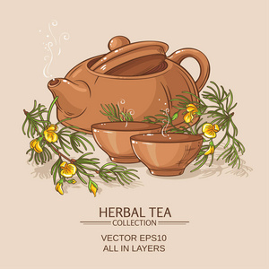 茶壶和茶的碗喝茶