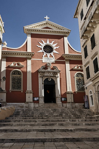 拜占庭教会在科孚岛镇图片