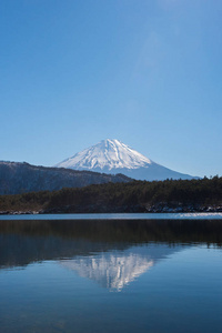 Shojiko 湖和山。富士