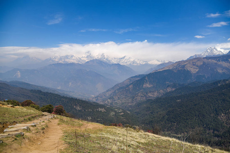 尼泊尔喜马拉雅范围景观