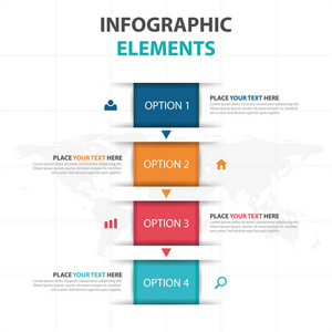 抽象多彩文本框业务信息图表元素，演示文稿模板平面设计矢量图的网页设计营销广告