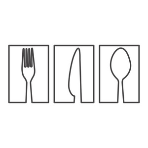 图符号餐具食物图标