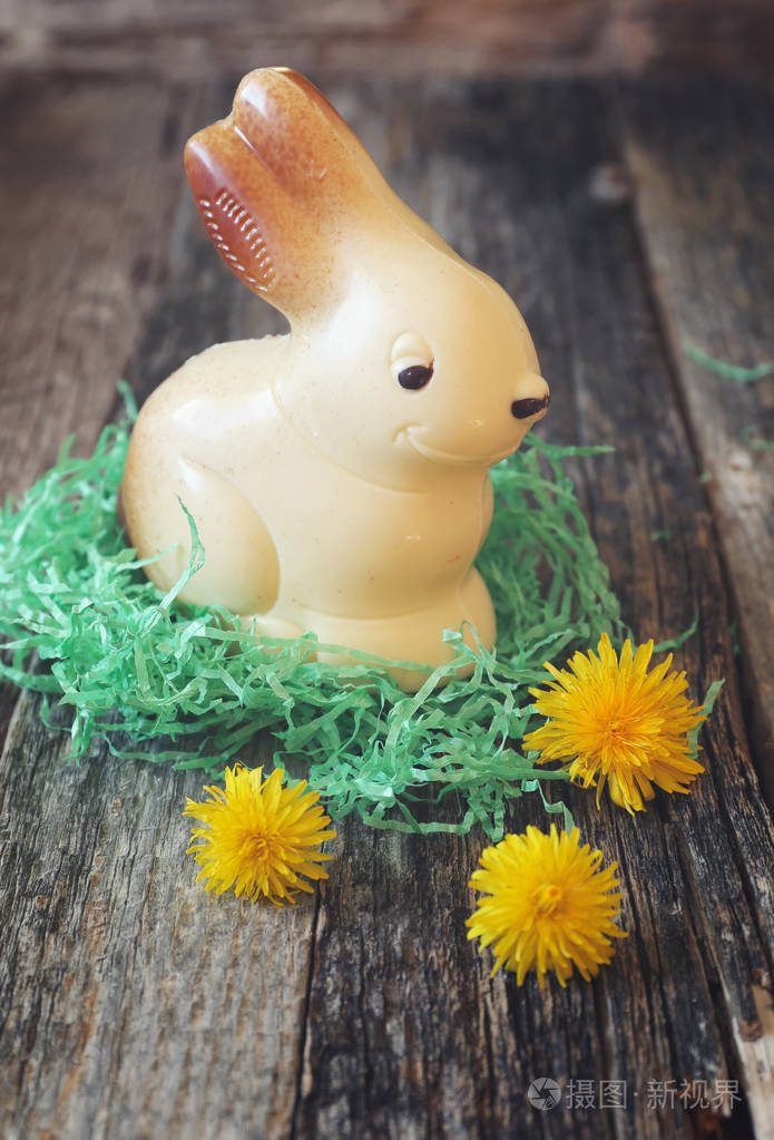 白色的复活节巧克力兔