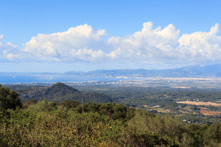 地中海，西班牙拉蒙山川帕尔马德马略卡岛全景