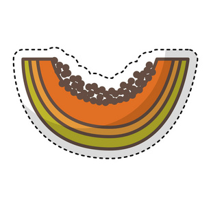 木瓜新鲜水果绘图图标