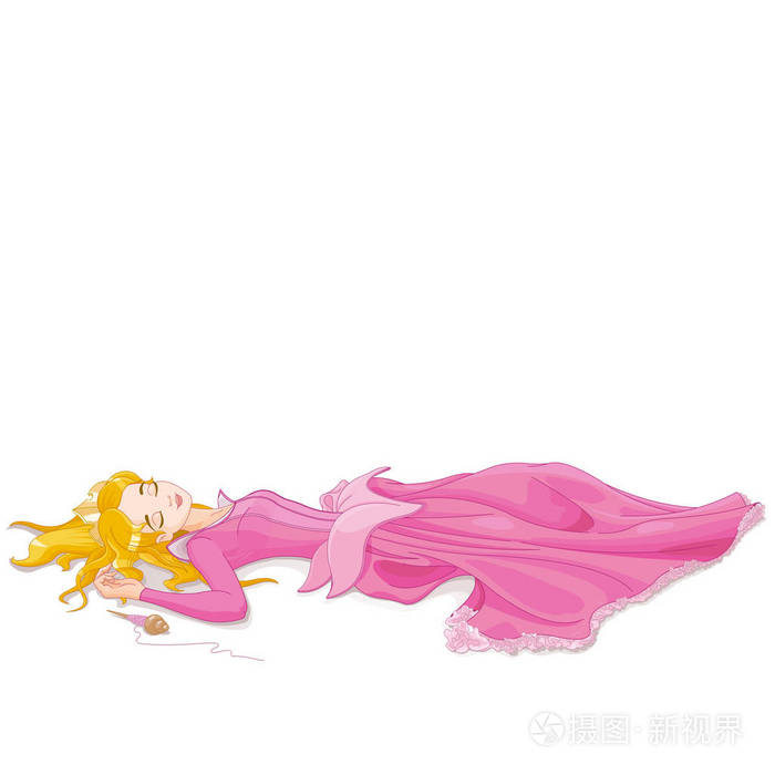 睡美人在粉红色的连衣裙