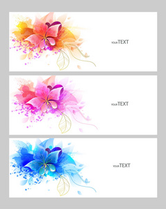 水彩的七彩花朵图片