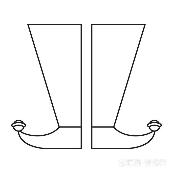 小丑靴鞋子图像细线插画-正版商用图片0xr9ck-摄图新视界
