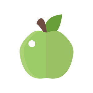 新鲜的青苹果徽章矢量插图健康孤立的美味新鲜甜点和维生素有机蔬菜 applarian 食品营养原料小吃