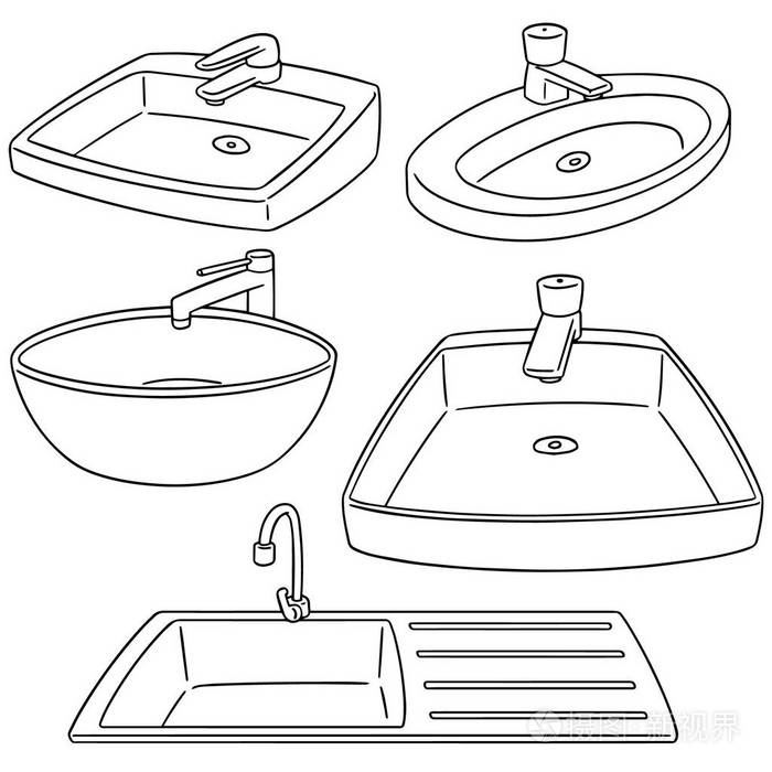 向量集的水槽插画-正版商用图片0xrfzb-摄图新视界