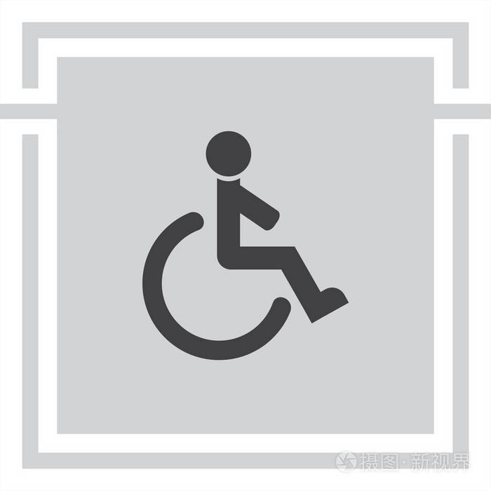 轮椅标志线图标插画-正版商用图片0xrh5w-摄图新视界