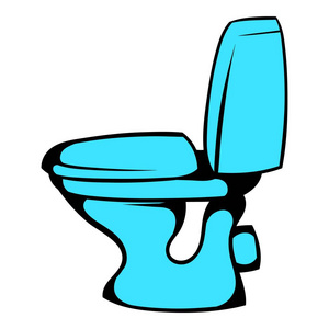 蓝色的厕所图标卡通