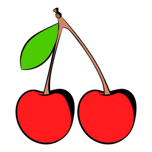 一对夫妇的红樱桃图标，图标卡通